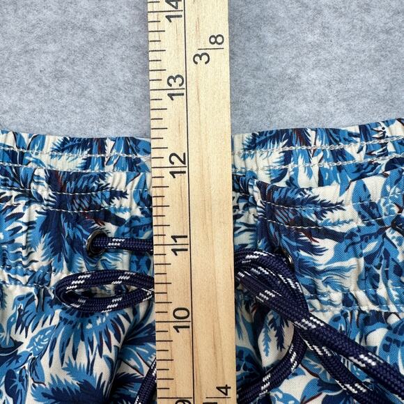 Rock & Roll Denim Swim Short Mens S Tropical Volley Blue Cream Stretch Pull On - Picture 12 of 13